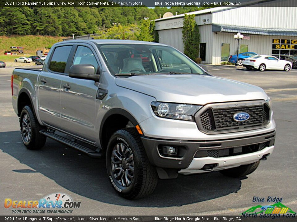 2021 Ford Ranger XLT SuperCrew 4x4 Iconic Silver Metallic / Medium Stone Photo #7