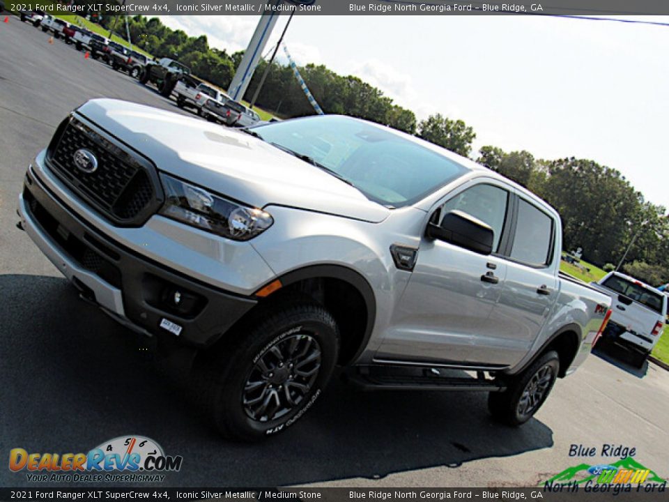 2021 Ford Ranger XLT SuperCrew 4x4 Iconic Silver Metallic / Medium Stone Photo #24