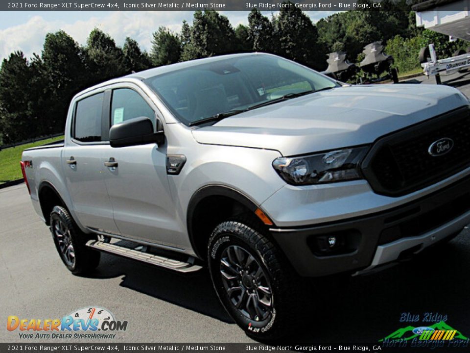 2021 Ford Ranger XLT SuperCrew 4x4 Iconic Silver Metallic / Medium Stone Photo #25