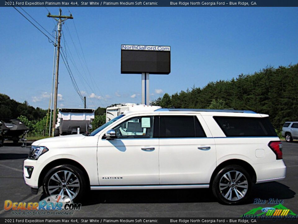 2021 Ford Expedition Platinum Max 4x4 Star White / Platinum Medium Soft Ceramic Photo #2