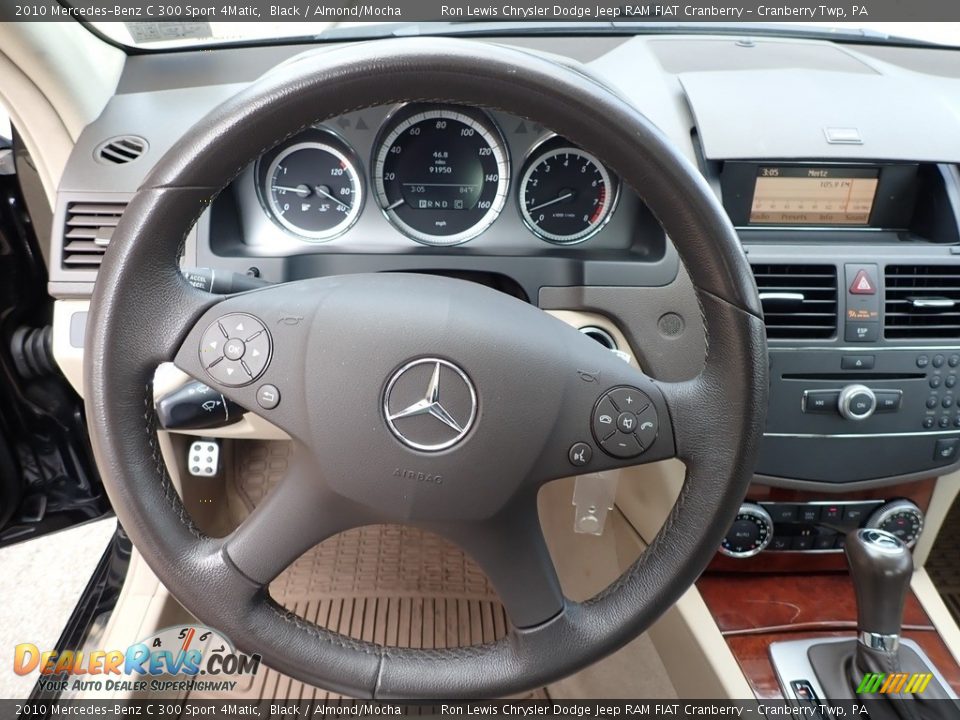 2010 Mercedes-Benz C 300 Sport 4Matic Black / Almond/Mocha Photo #16