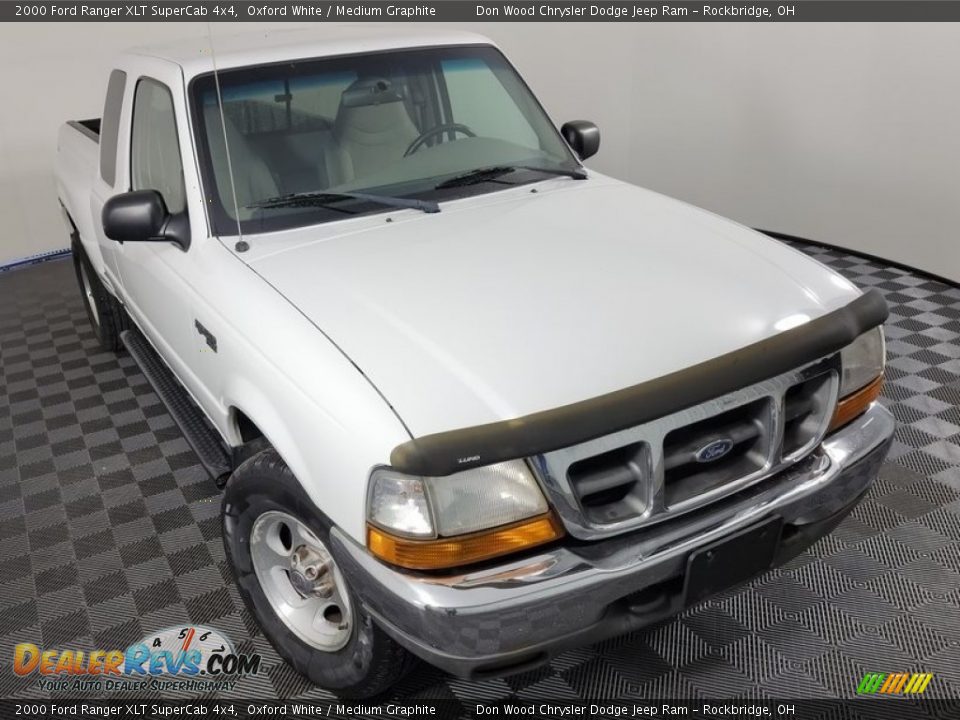 2000 Ford Ranger XLT SuperCab 4x4 Oxford White / Medium Graphite Photo #2