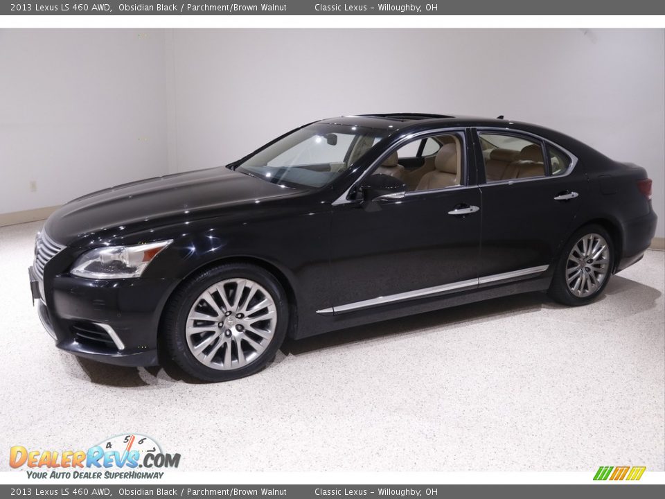 2013 Lexus LS 460 AWD Obsidian Black / Parchment/Brown Walnut Photo #3