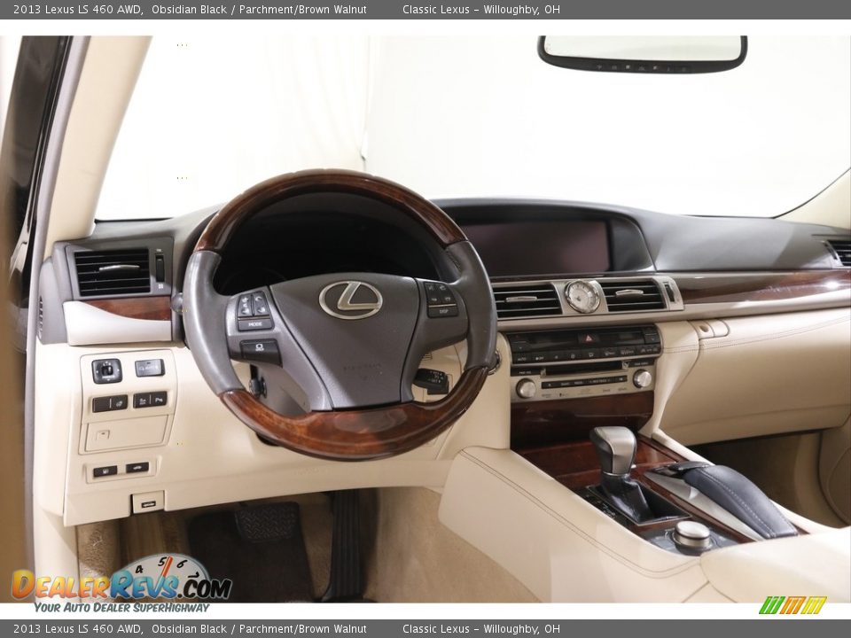 2013 Lexus LS 460 AWD Obsidian Black / Parchment/Brown Walnut Photo #6