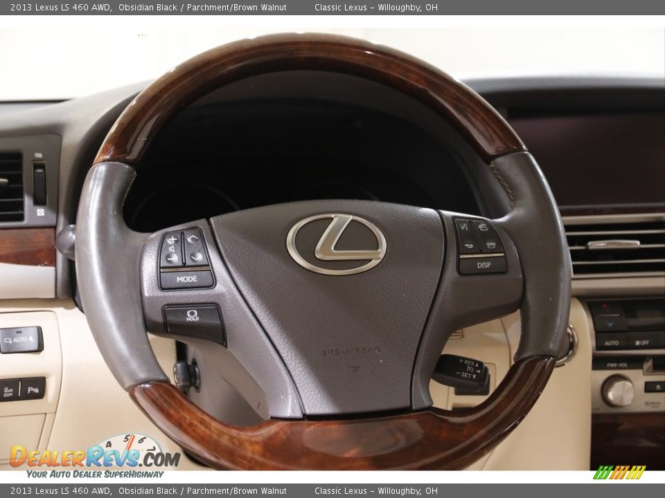 2013 Lexus LS 460 AWD Obsidian Black / Parchment/Brown Walnut Photo #7