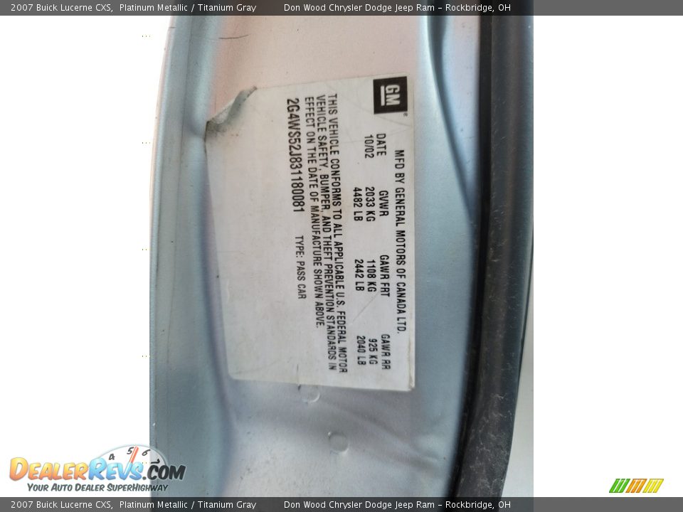 2007 Buick Lucerne CXS Platinum Metallic / Titanium Gray Photo #13