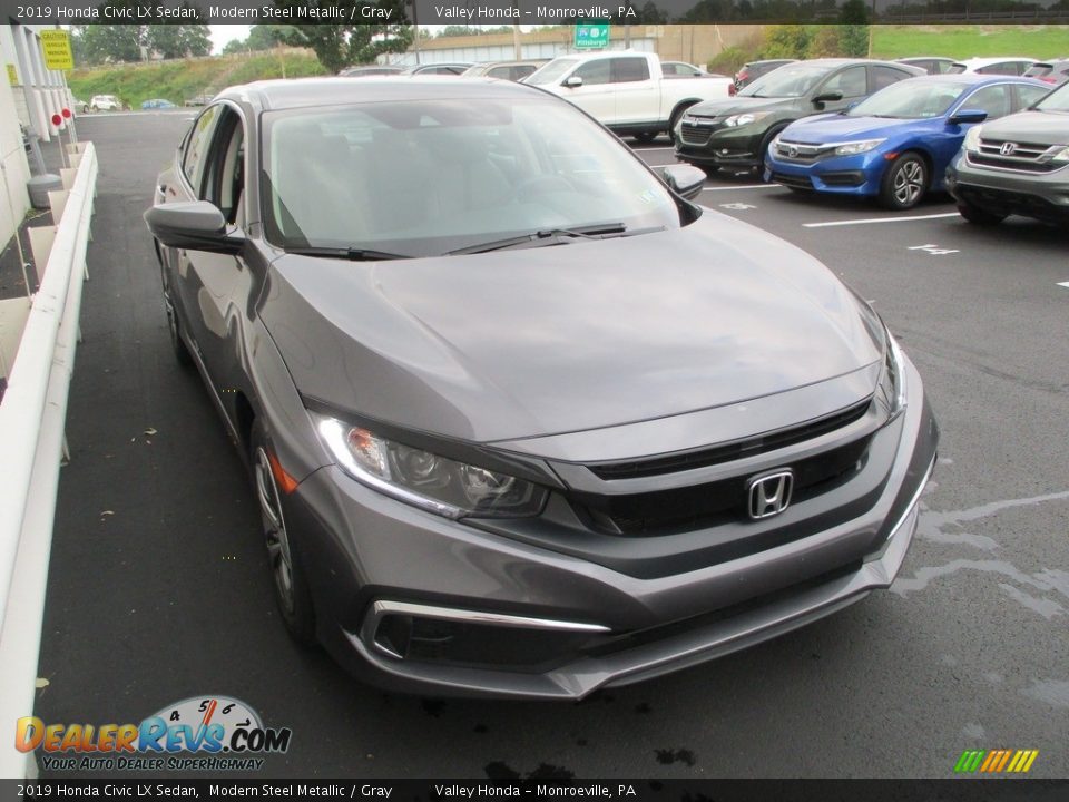 2019 Honda Civic LX Sedan Modern Steel Metallic / Gray Photo #7