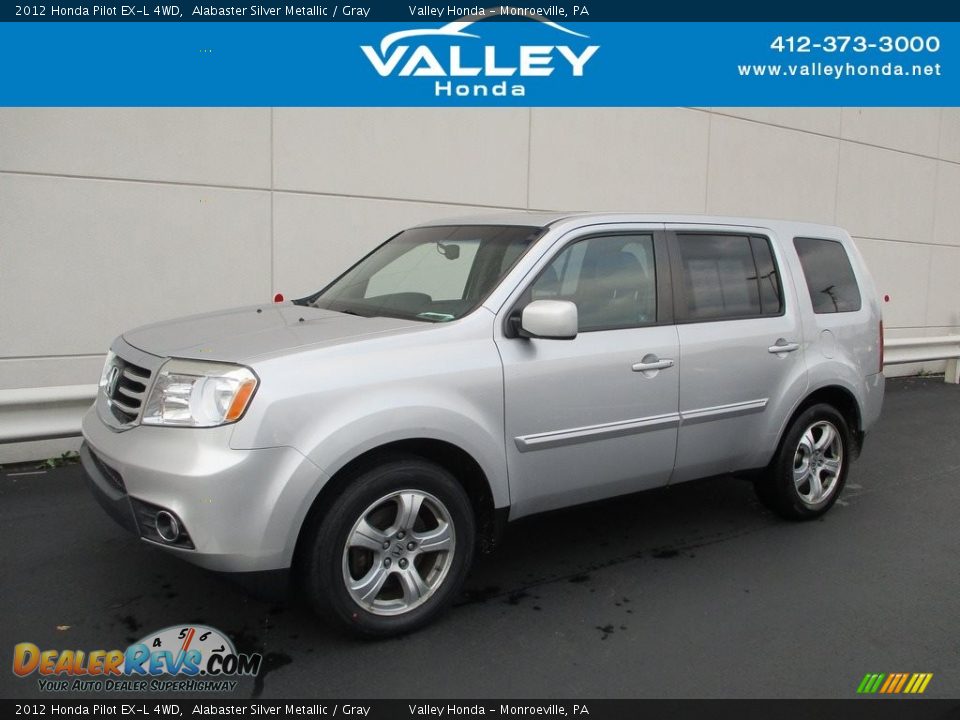 2012 Honda Pilot EX-L 4WD Alabaster Silver Metallic / Gray Photo #1