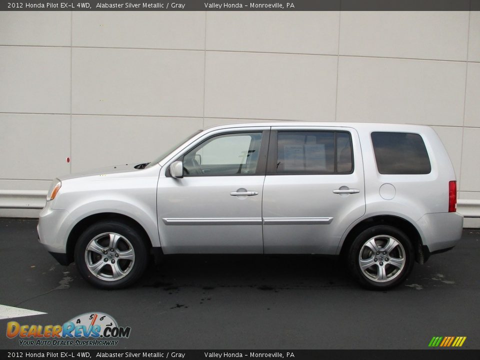 2012 Honda Pilot EX-L 4WD Alabaster Silver Metallic / Gray Photo #2