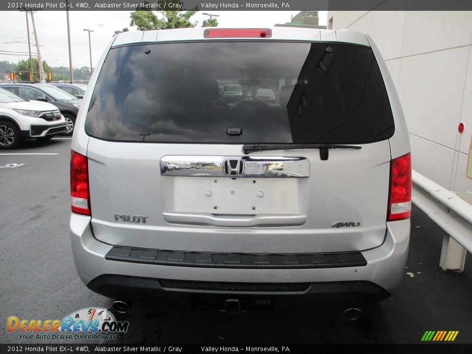 2012 Honda Pilot EX-L 4WD Alabaster Silver Metallic / Gray Photo #4