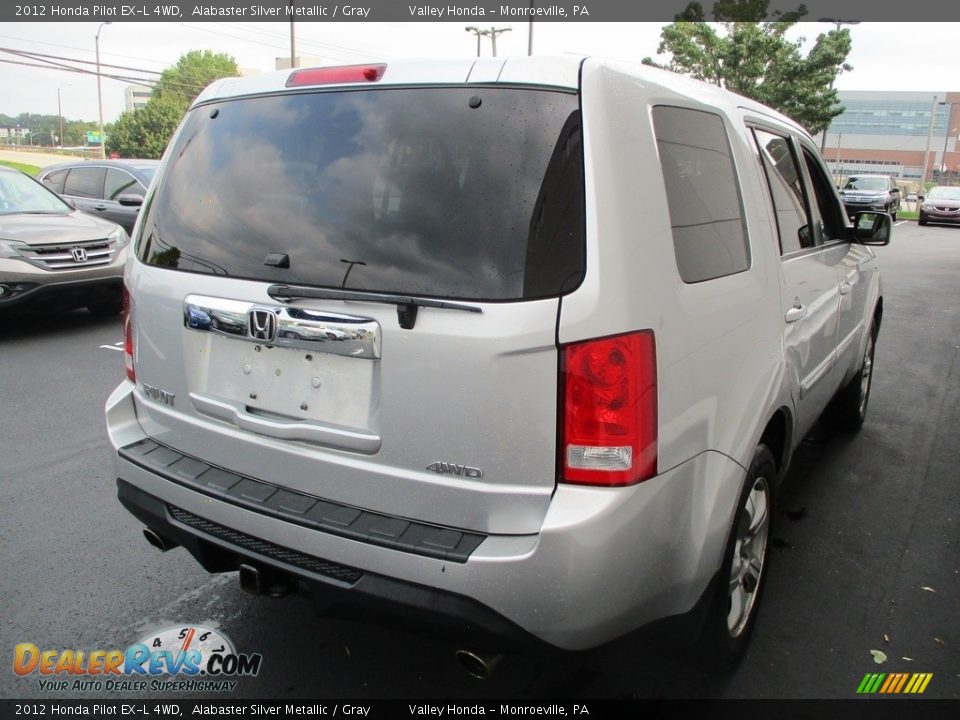 2012 Honda Pilot EX-L 4WD Alabaster Silver Metallic / Gray Photo #5