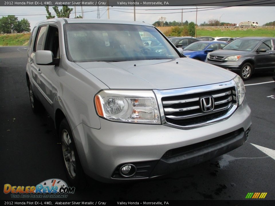 2012 Honda Pilot EX-L 4WD Alabaster Silver Metallic / Gray Photo #7