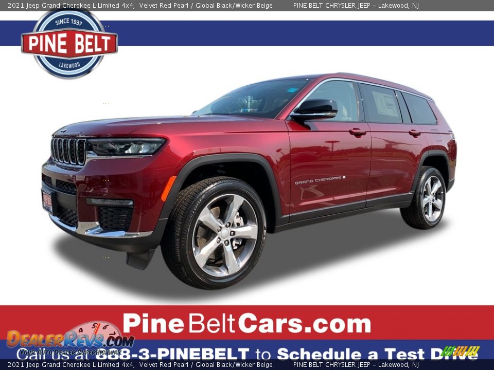 2021 Jeep Grand Cherokee L Limited 4x4 Velvet Red Pearl / Global Black/Wicker Beige Photo #1