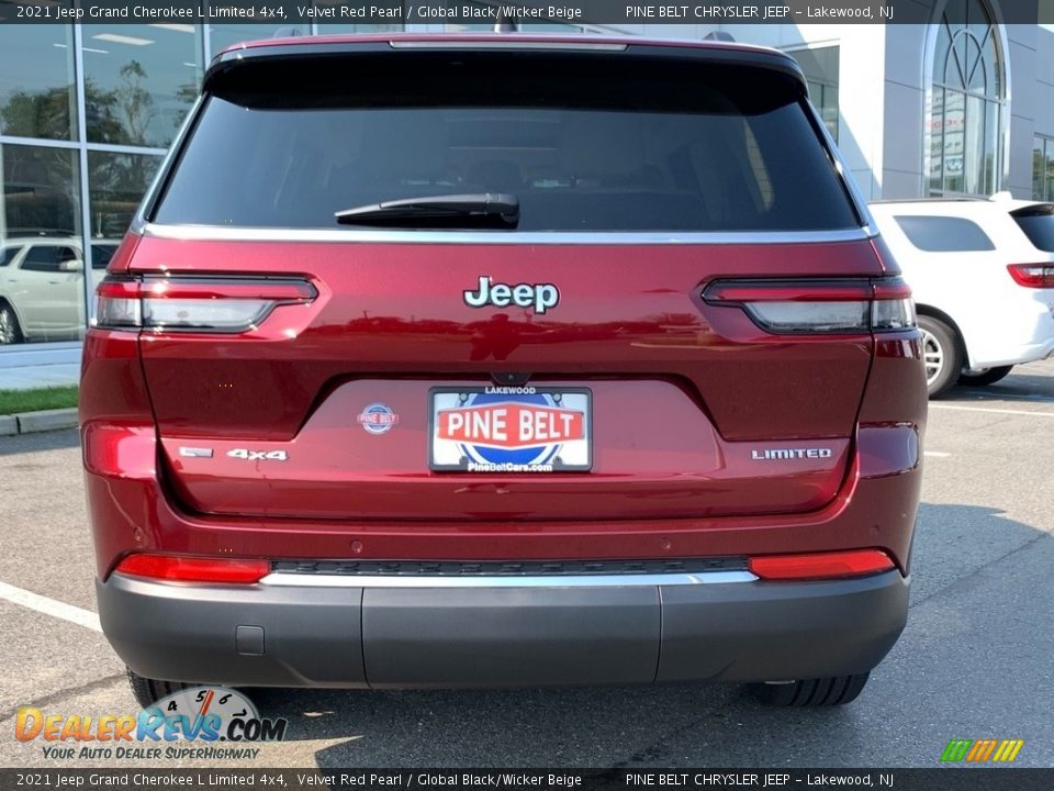 2021 Jeep Grand Cherokee L Limited 4x4 Velvet Red Pearl / Global Black/Wicker Beige Photo #7