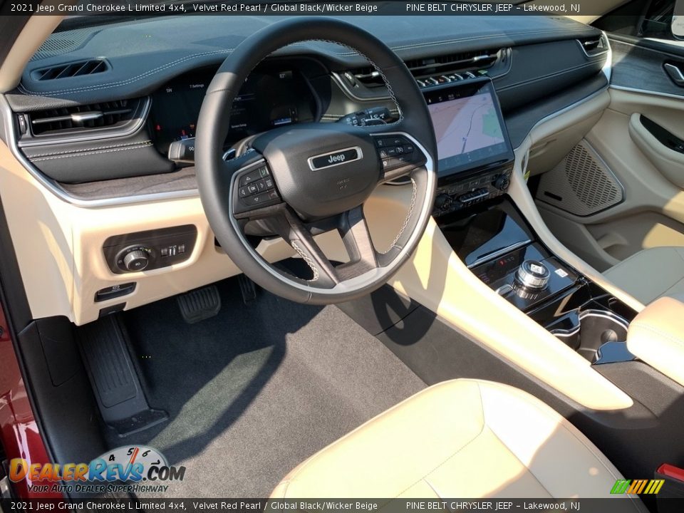 2021 Jeep Grand Cherokee L Limited 4x4 Velvet Red Pearl / Global Black/Wicker Beige Photo #13