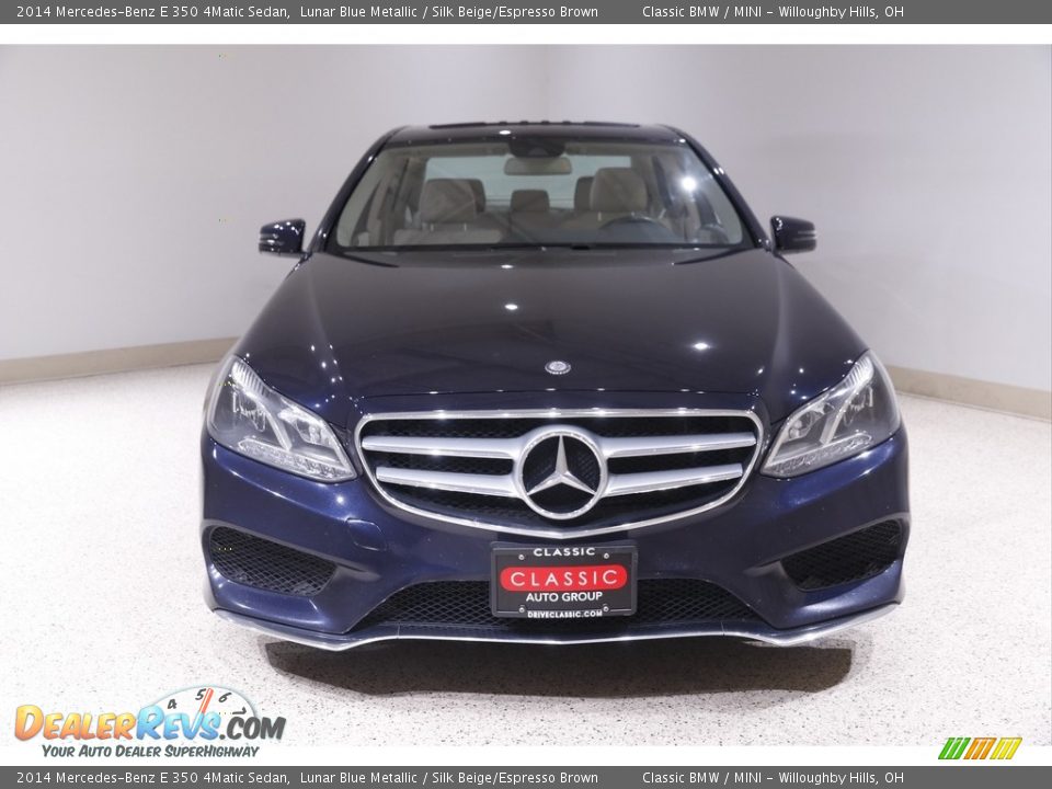 2014 Mercedes-Benz E 350 4Matic Sedan Lunar Blue Metallic / Silk Beige/Espresso Brown Photo #2