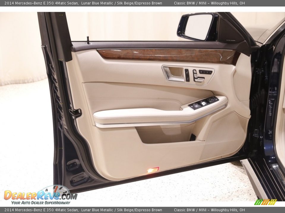 2014 Mercedes-Benz E 350 4Matic Sedan Lunar Blue Metallic / Silk Beige/Espresso Brown Photo #4