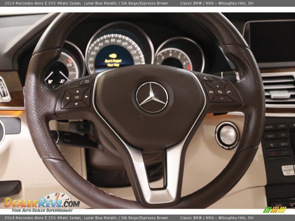 2014 Mercedes-Benz E 350 4Matic Sedan Lunar Blue Metallic / Silk Beige/Espresso Brown Photo #7