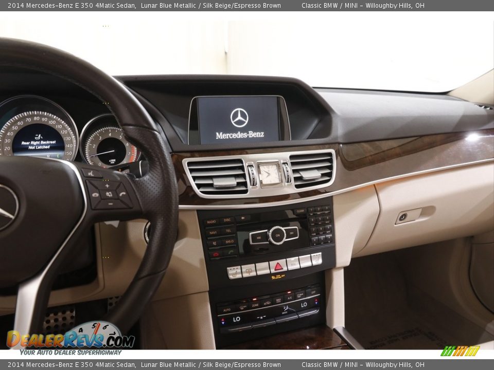 2014 Mercedes-Benz E 350 4Matic Sedan Lunar Blue Metallic / Silk Beige/Espresso Brown Photo #9