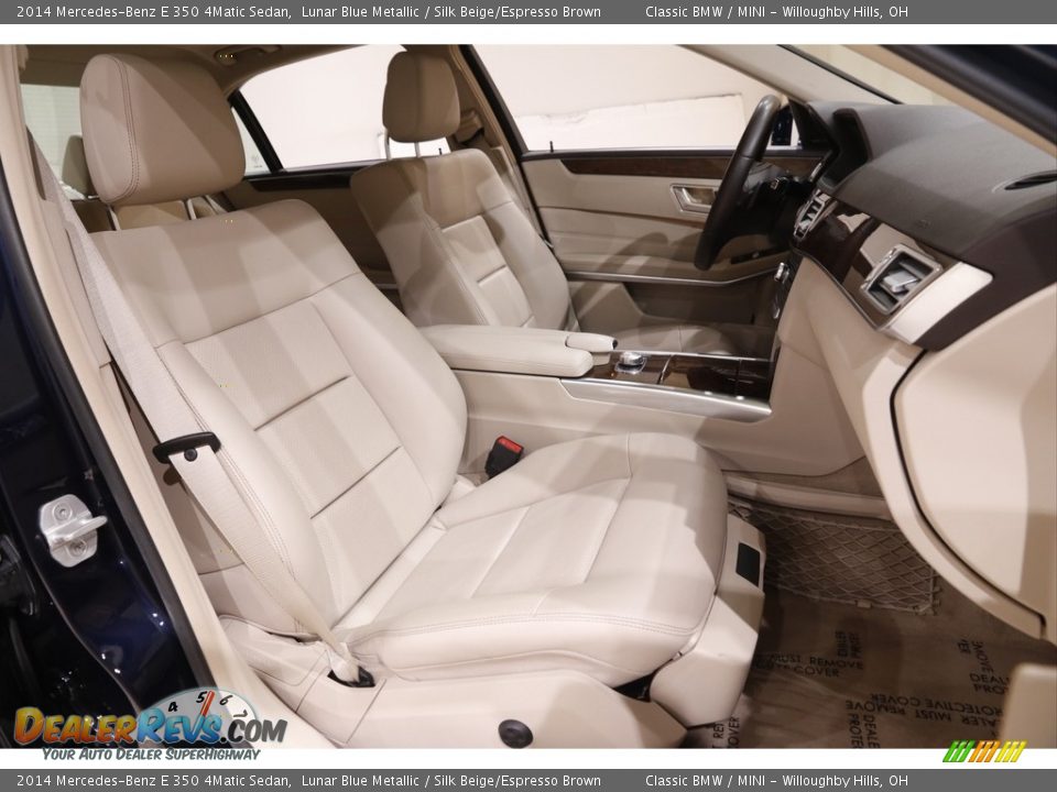 2014 Mercedes-Benz E 350 4Matic Sedan Lunar Blue Metallic / Silk Beige/Espresso Brown Photo #17