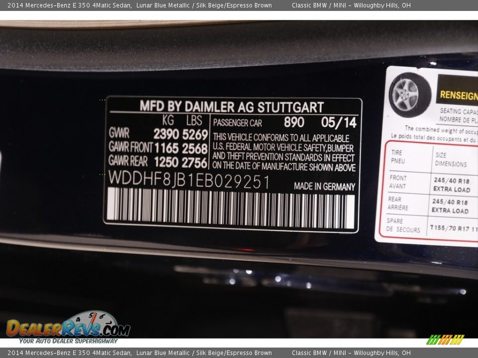 2014 Mercedes-Benz E 350 4Matic Sedan Lunar Blue Metallic / Silk Beige/Espresso Brown Photo #23