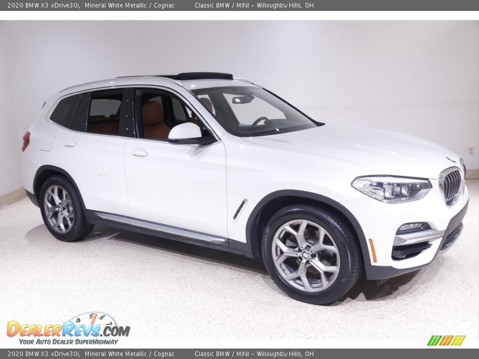 2020 BMW X3 xDrive30i Mineral White Metallic / Cognac Photo #1