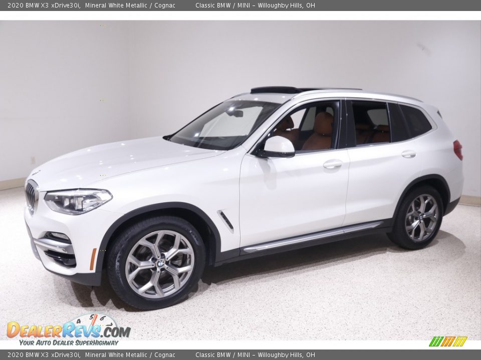 2020 BMW X3 xDrive30i Mineral White Metallic / Cognac Photo #3