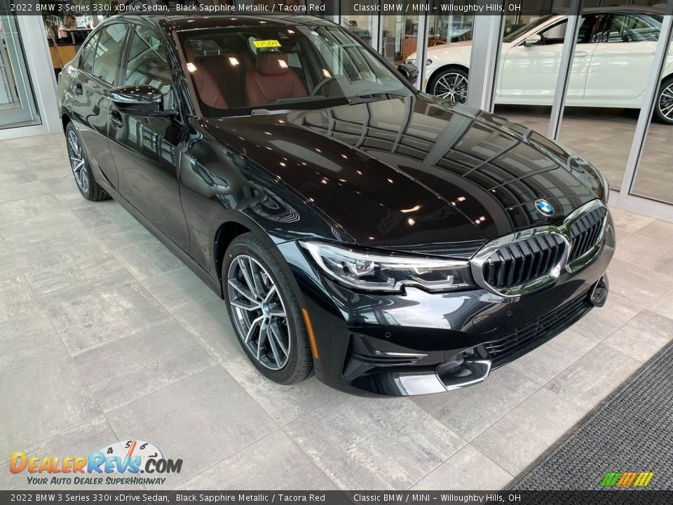 2022 BMW 3 Series 330i xDrive Sedan Black Sapphire Metallic / Tacora Red Photo #1