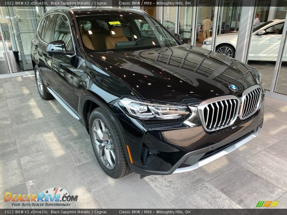 2022 BMW X3 xDrive30i Black Sapphire Metallic / Cognac Photo #1