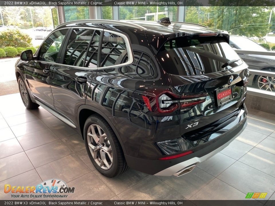 2022 BMW X3 xDrive30i Black Sapphire Metallic / Cognac Photo #2