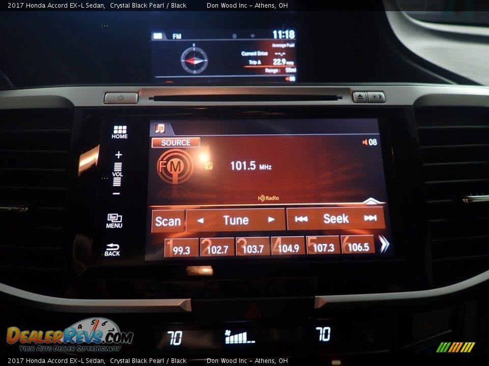 2017 Honda Accord EX-L Sedan Crystal Black Pearl / Black Photo #28