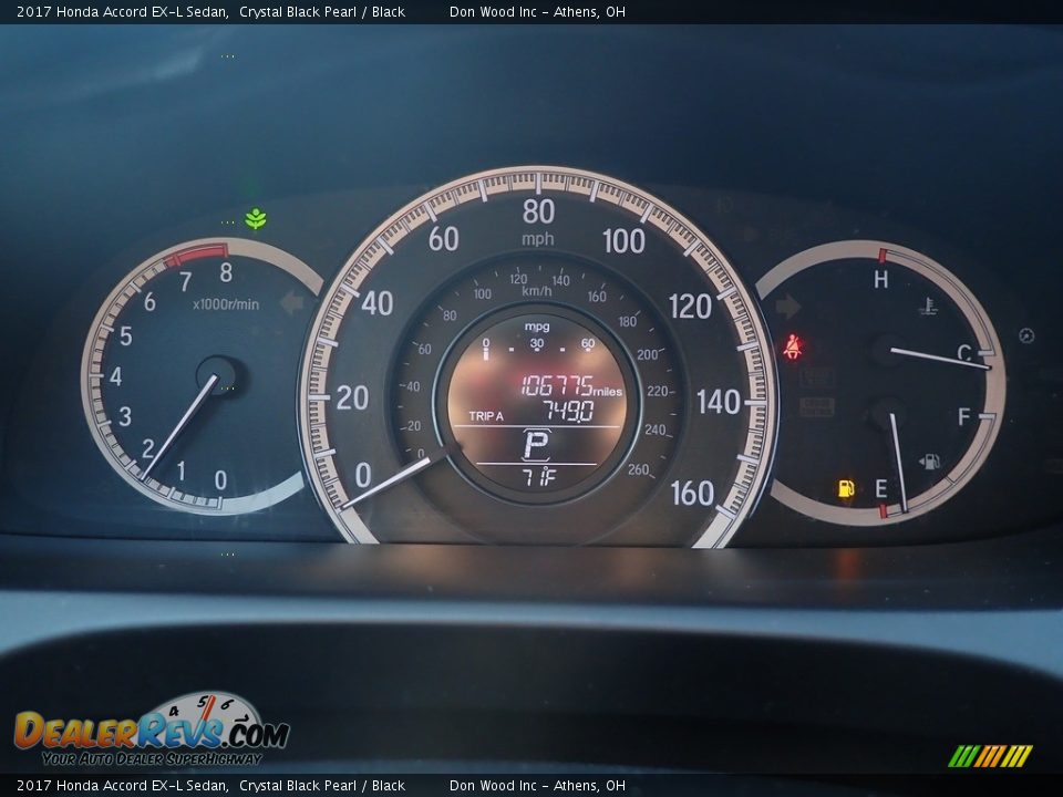 2017 Honda Accord EX-L Sedan Crystal Black Pearl / Black Photo #30