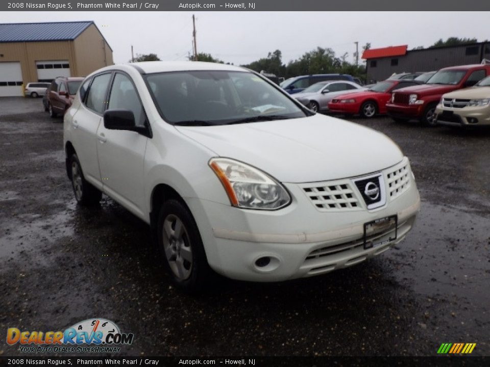 2008 Nissan Rogue S Phantom White Pearl / Gray Photo #3