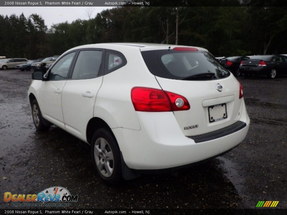 2008 Nissan Rogue S Phantom White Pearl / Gray Photo #4