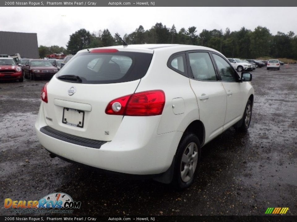 2008 Nissan Rogue S Phantom White Pearl / Gray Photo #6