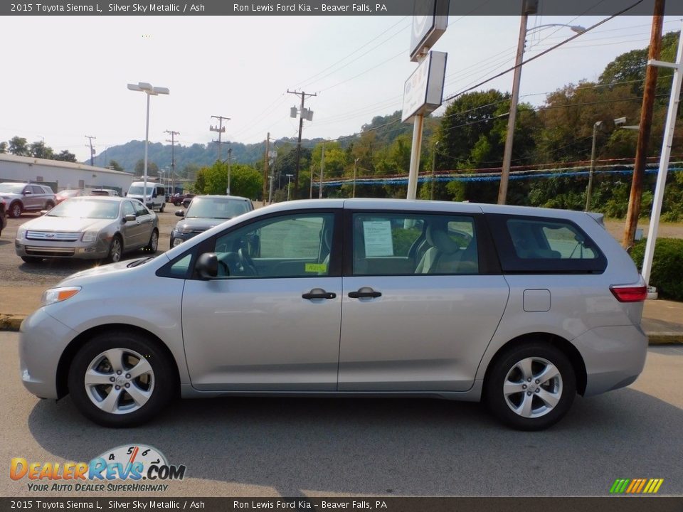 2015 Toyota Sienna L Silver Sky Metallic / Ash Photo #6