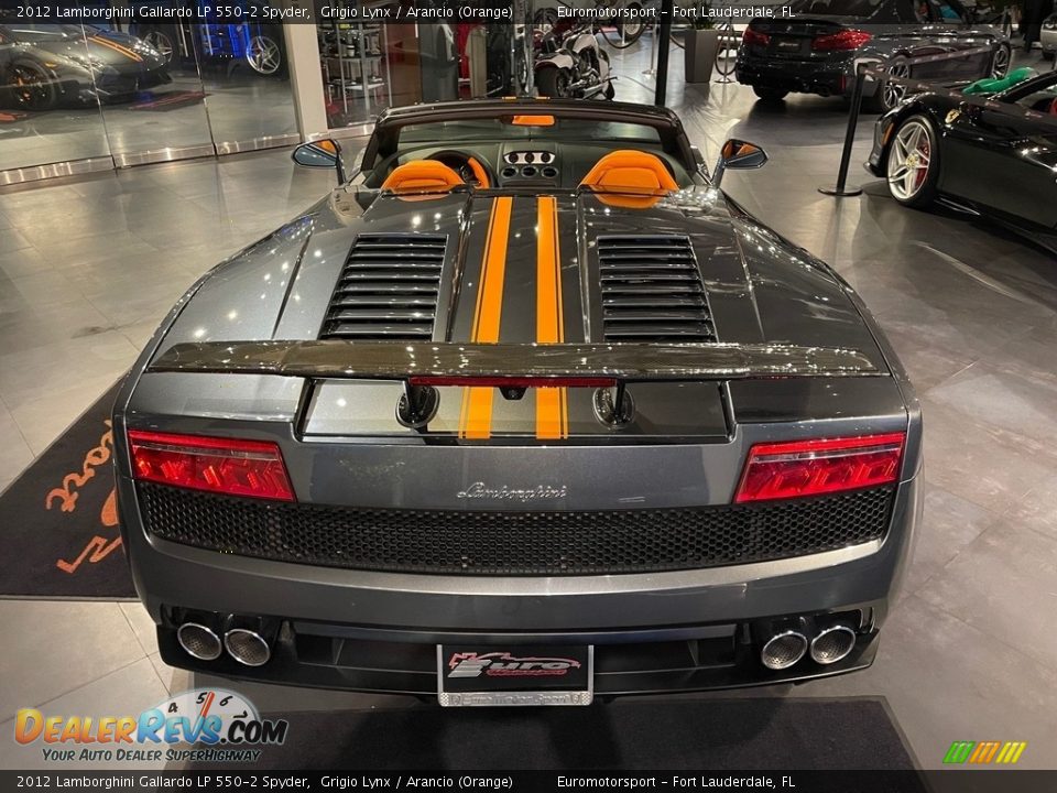 2012 Lamborghini Gallardo LP 550-2 Spyder Grigio Lynx / Arancio (Orange) Photo #14