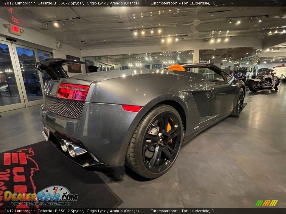 2012 Lamborghini Gallardo LP 550-2 Spyder Grigio Lynx / Arancio (Orange) Photo #16
