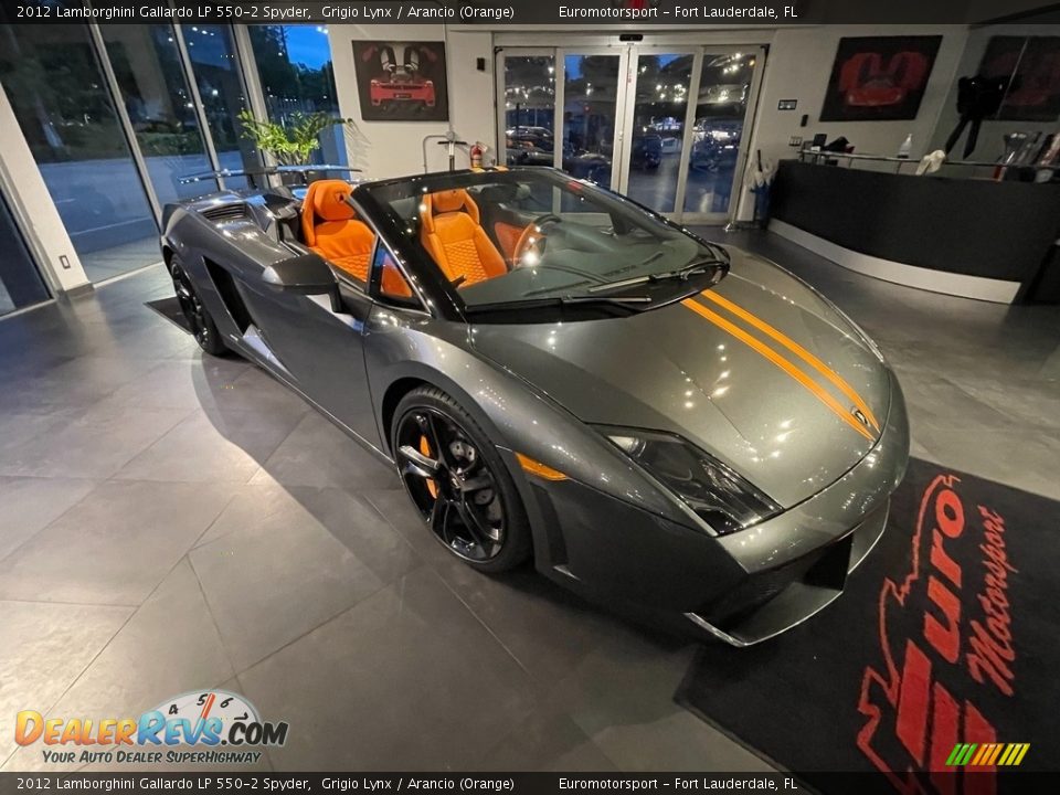 2012 Lamborghini Gallardo LP 550-2 Spyder Grigio Lynx / Arancio (Orange) Photo #23