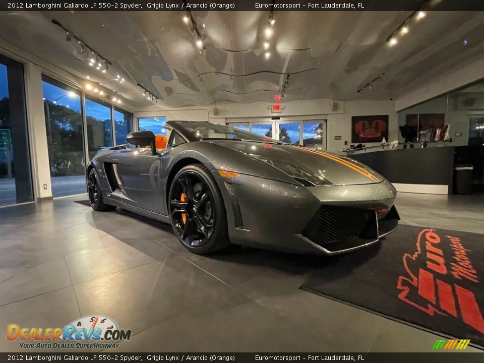 2012 Lamborghini Gallardo LP 550-2 Spyder Grigio Lynx / Arancio (Orange) Photo #25