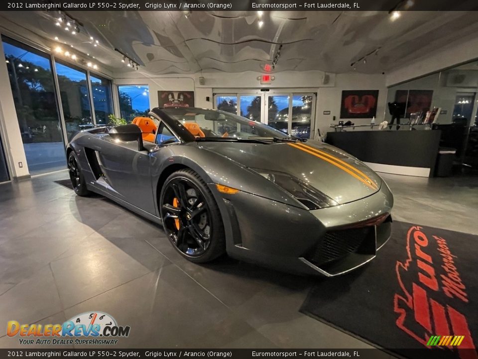 2012 Lamborghini Gallardo LP 550-2 Spyder Grigio Lynx / Arancio (Orange) Photo #26
