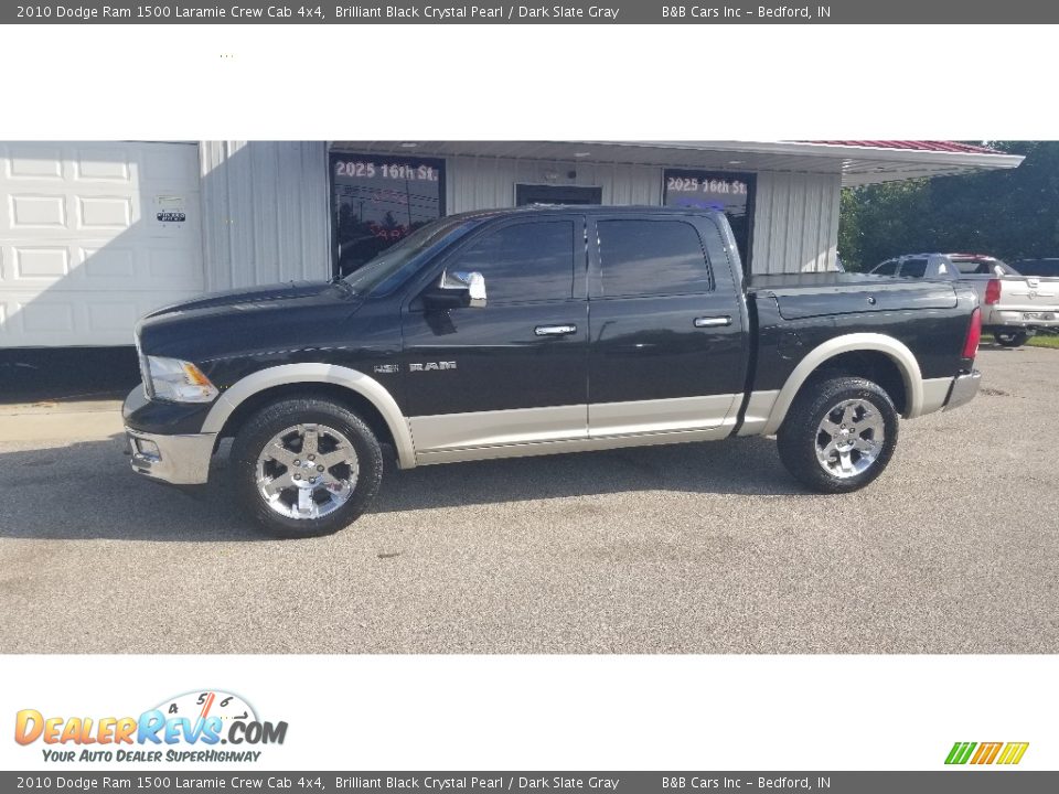 2010 Dodge Ram 1500 Laramie Crew Cab 4x4 Brilliant Black Crystal Pearl / Dark Slate Gray Photo #1