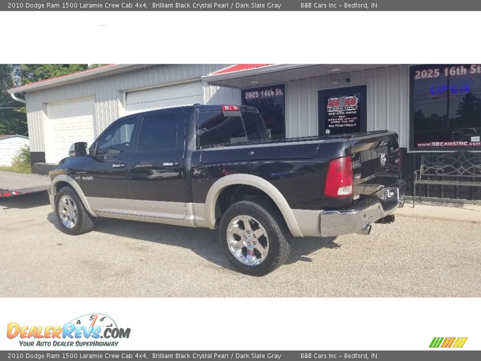 2010 Dodge Ram 1500 Laramie Crew Cab 4x4 Brilliant Black Crystal Pearl / Dark Slate Gray Photo #3