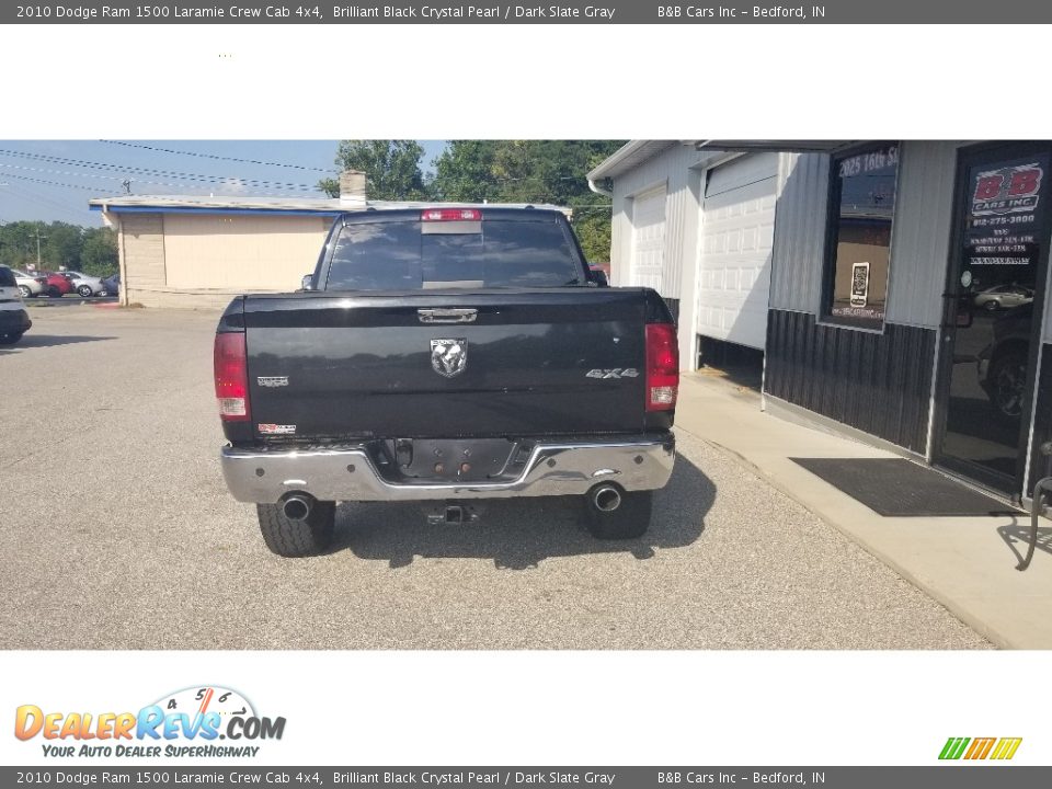 2010 Dodge Ram 1500 Laramie Crew Cab 4x4 Brilliant Black Crystal Pearl / Dark Slate Gray Photo #4