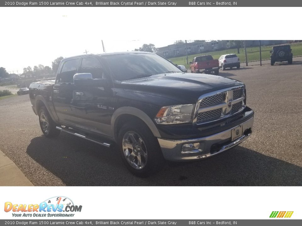 2010 Dodge Ram 1500 Laramie Crew Cab 4x4 Brilliant Black Crystal Pearl / Dark Slate Gray Photo #6