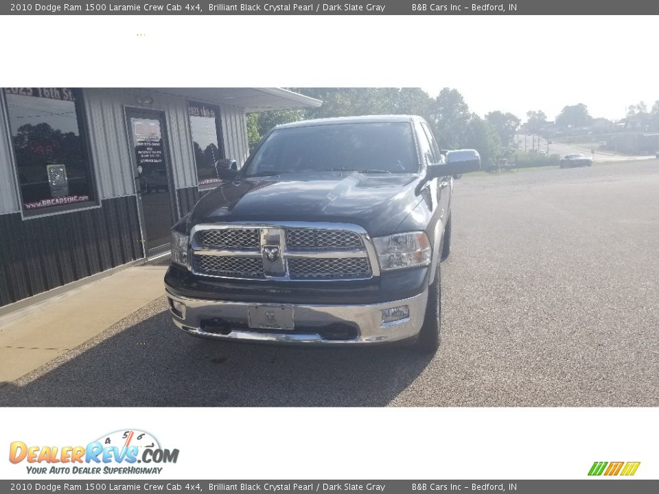 2010 Dodge Ram 1500 Laramie Crew Cab 4x4 Brilliant Black Crystal Pearl / Dark Slate Gray Photo #7