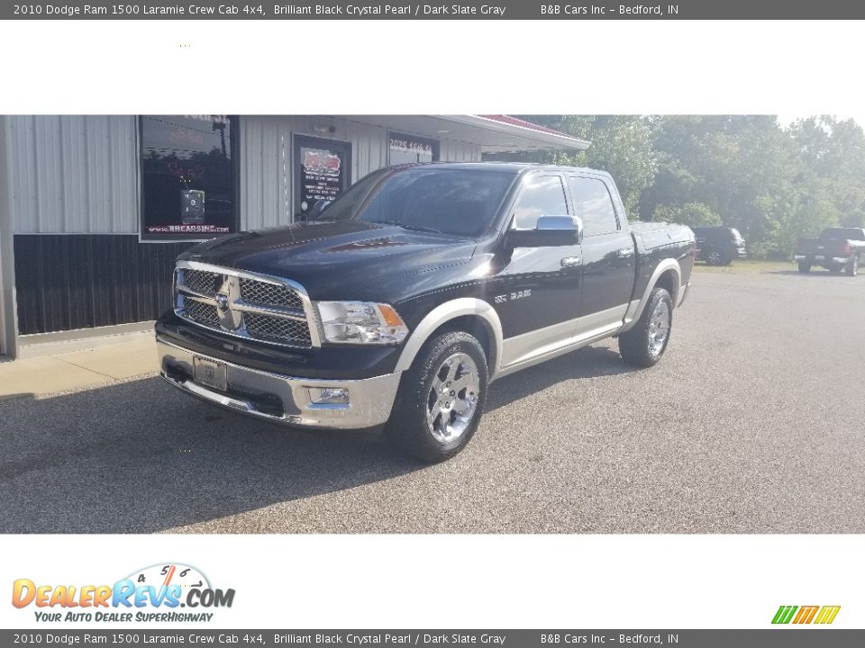 2010 Dodge Ram 1500 Laramie Crew Cab 4x4 Brilliant Black Crystal Pearl / Dark Slate Gray Photo #8