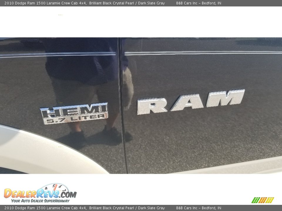 2010 Dodge Ram 1500 Laramie Crew Cab 4x4 Brilliant Black Crystal Pearl / Dark Slate Gray Photo #9