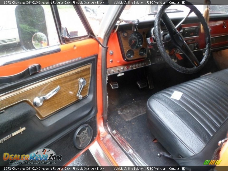 Black Interior - 1972 Chevrolet C/K C10 Cheyenne Regular Cab Photo #3