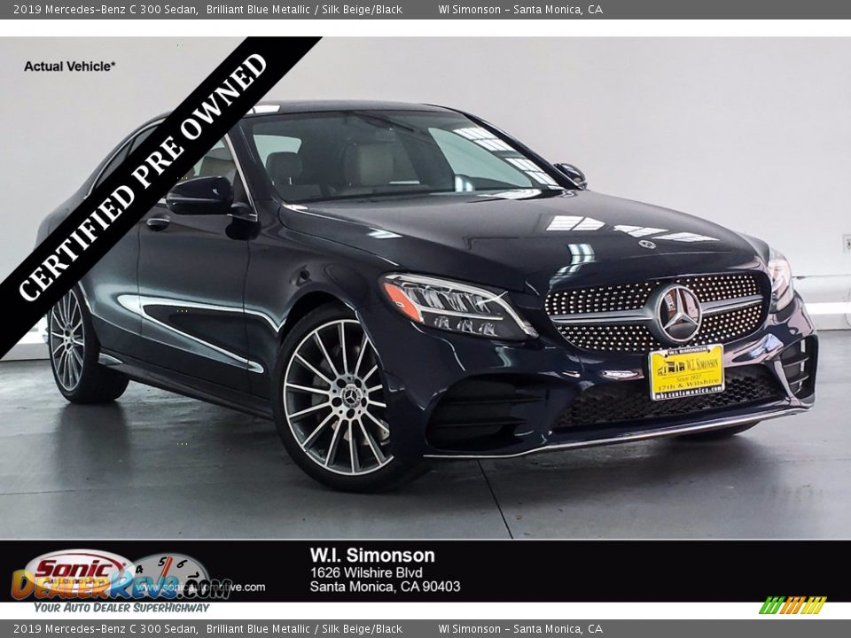 2019 Mercedes-Benz C 300 Sedan Brilliant Blue Metallic / Silk Beige/Black Photo #1